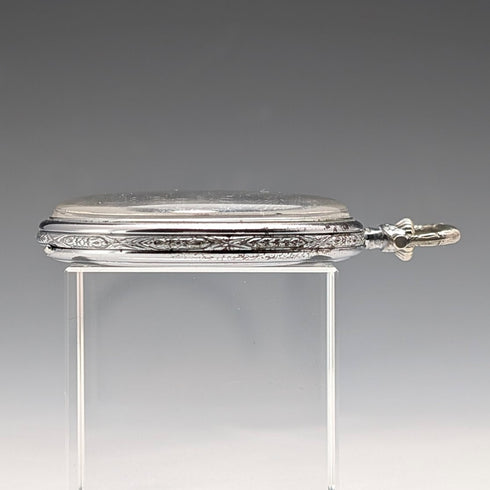 古董瑞士 LANCO 懷錶裝飾藝術合金錶殼,運作良好